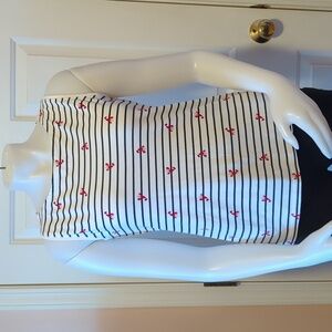Talbots Petites Striped Lobster Print Tanktop Size SP